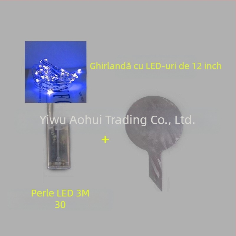Balon LED iluminat, cu 30 LED, IP43, alimentare cu baterii, tensiune de intrare ≤36V, întrerupător manual