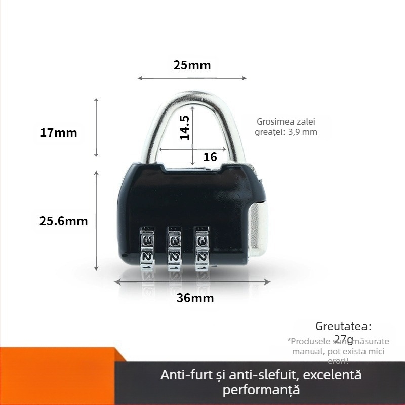 Lacăt de uz casnic Shouli – model Padlock, material oțel aliat, stil modern minimalist