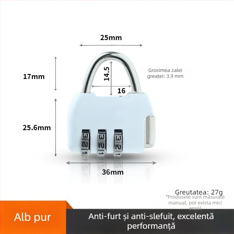 Lacăt de uz casnic Shouli – model Padlock, material oțel aliat, stil modern minimalist