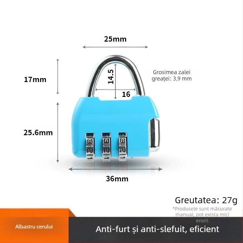 Lacăt de uz casnic Shouli – model Padlock, material oțel aliat, stil modern minimalist