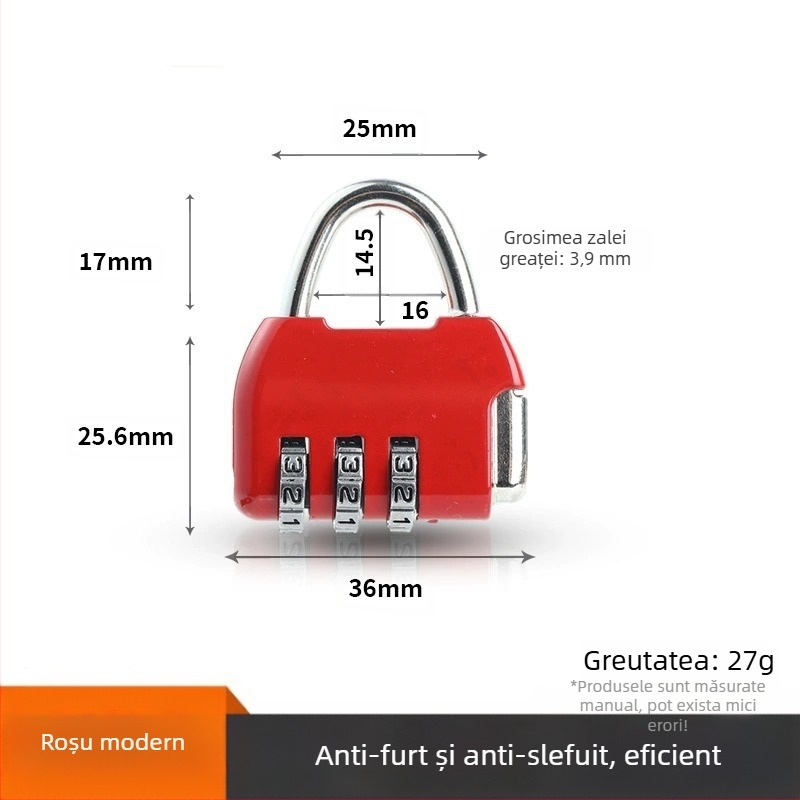 Lacăt de uz casnic Shouli – model Padlock, material oțel aliat, stil modern minimalist