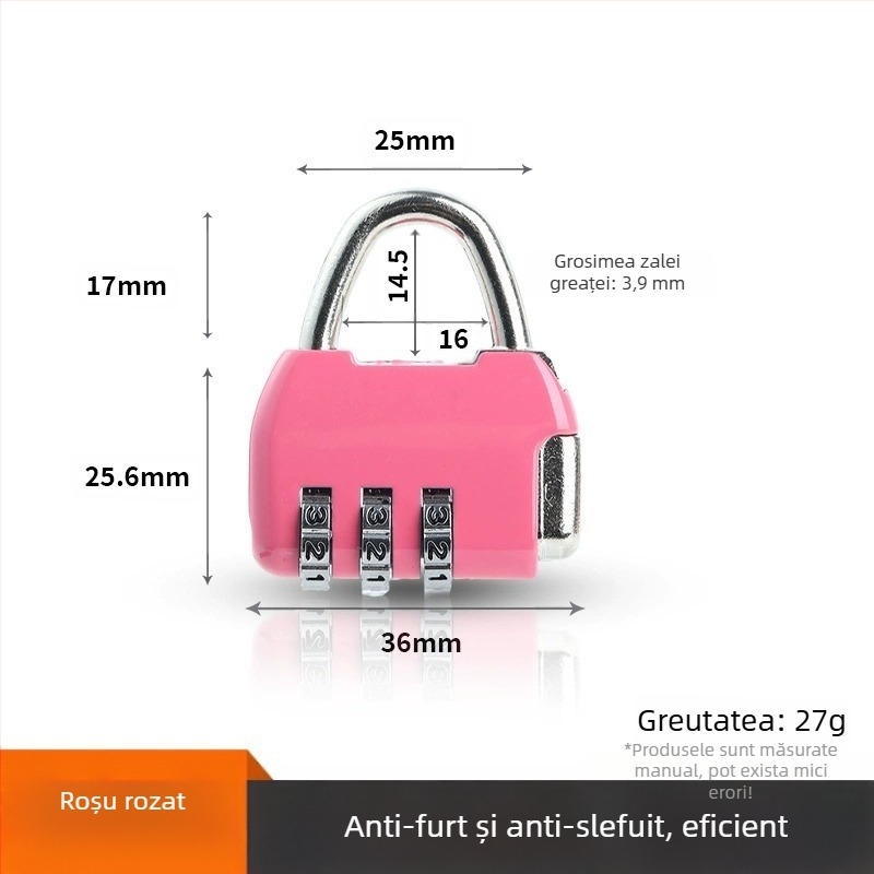Lacăt de uz casnic Shouli – model Padlock, material oțel aliat, stil modern minimalist