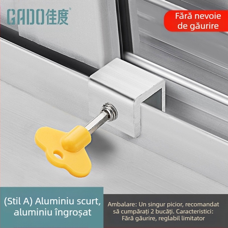 Blocare de siguranță pentru fereastră, model MC-AQK, aliaj de aluminiu, GADO/Jiadu, pentru ferestre