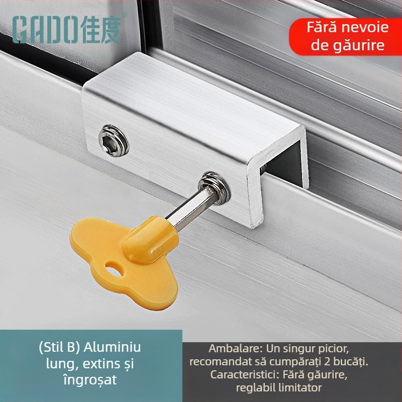 Blocare de siguranță pentru fereastră, model MC-AQK, aliaj de aluminiu, GADO/Jiadu, pentru ferestre
