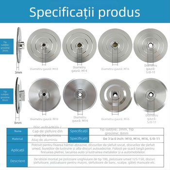 Disc adeziv din aliaj de aluminiu; material: aliaj de aluminiu; abraziv: aliaj de aluminiu, țesătură cu cataramă, clei universal; duritate: super dur