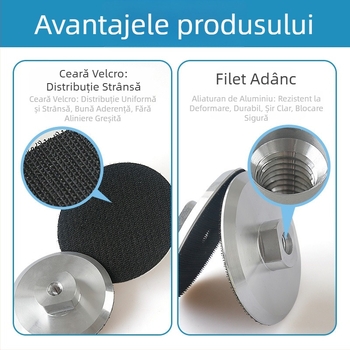 Disc adeziv din aliaj de aluminiu; material: aliaj de aluminiu; abraziv: aliaj de aluminiu, țesătură cu cataramă, clei universal; duritate: super dur