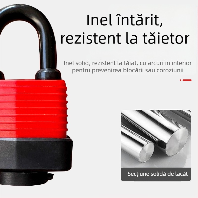 Lacăt impermeabil cu carcasă – model reglabil; corp din fier, nucleu din cupru; Xi Bao; potrivit pentru dulapuri, uși în cămine, ferestre anti-efracție, compartimente pentru camioane