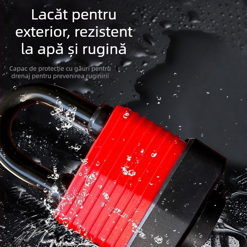 Lacăt impermeabil cu carcasă – model reglabil; corp din fier, nucleu din cupru; Xi Bao; potrivit pentru dulapuri, uși în cămine, ferestre anti-efracție, compartimente pentru camioane