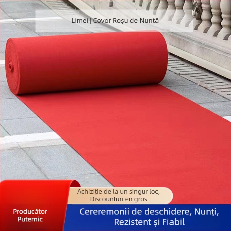 Covor pentru ceremonii de nuntă, țesut la mașină, dreptunghiular, model solid, 100% poliester