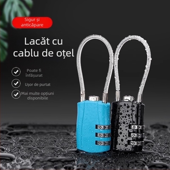 Lacăt cu cod – cablu din oțel, metal, impermeabil, rezistent la rugină