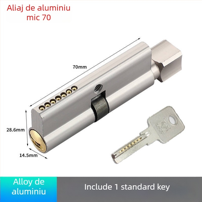 cilindru încuietoare PH-668, construcție din aliaj de cupru/zinc/aluminiu, Brand Flat Ring, pentru uși interioare, stil modern minimalist