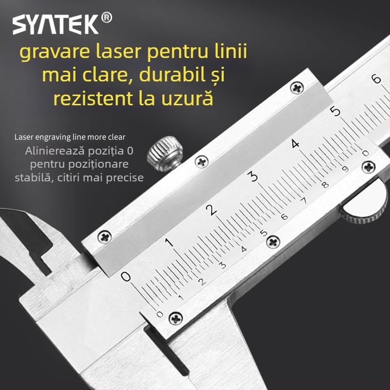 Syntek caliper vernier din oțel inoxidabil, închis, calitate industrială