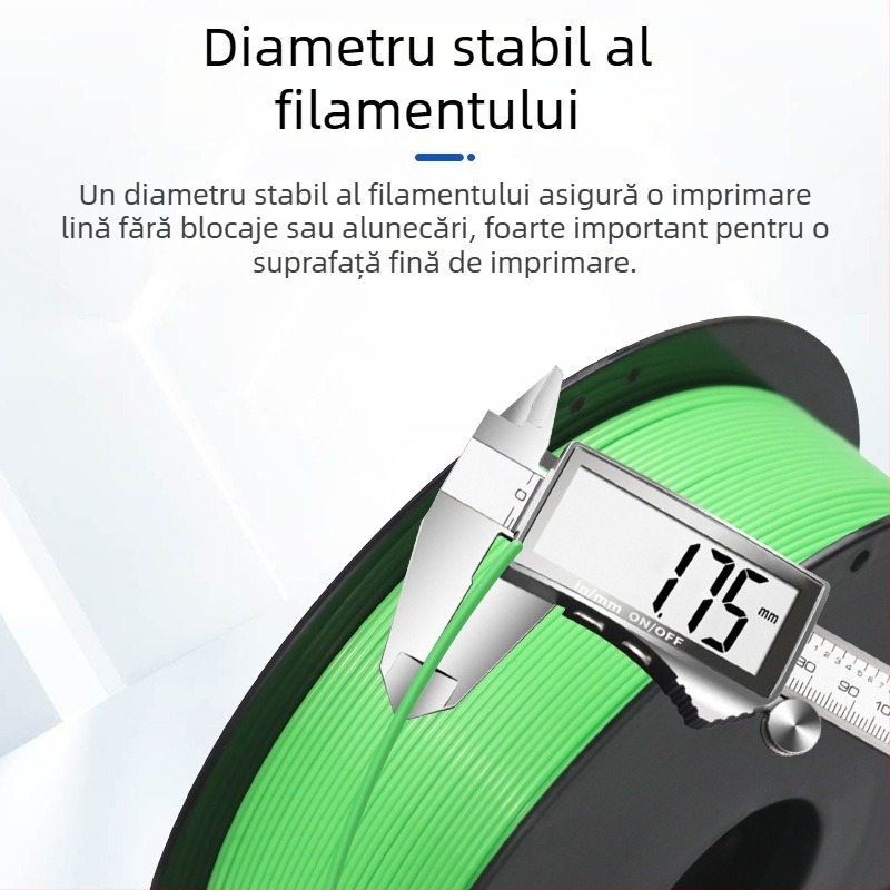 Filament PLA pentru imprimare 3D, diametru 1,75 mm, secțiune circulară, lungime aproximativ 330 m