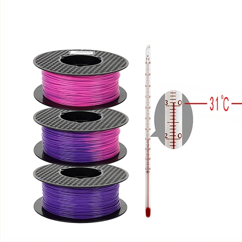 Filament PLA termochrom pentru imprimare 3D, material termochrom sensibil la căldură, 1 kg, precizie 0,01 mm