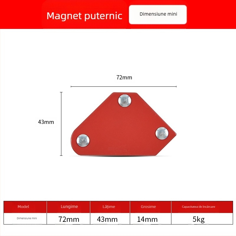 Pozitionator magnetic pentru sudură – ZHCY, oțel inoxidabil, unghi drept și unghiuri multiple, acționare manuală, alimentare automată