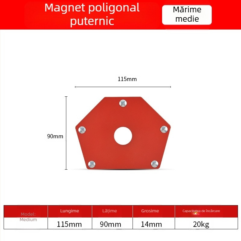 Pozitionator magnetic pentru sudură – ZHCY, oțel inoxidabil, unghi drept și unghiuri multiple, acționare manuală, alimentare automată