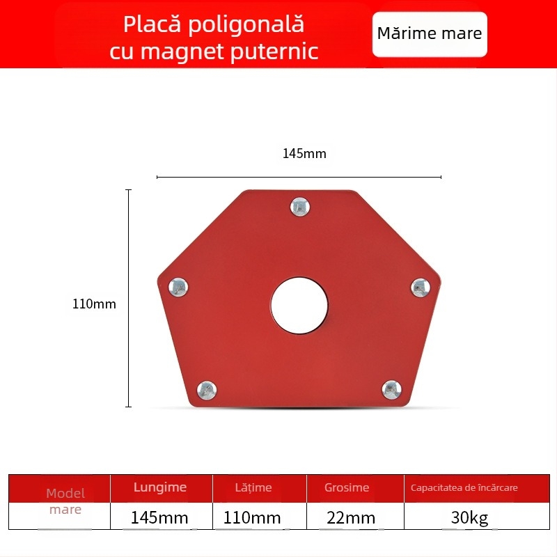 Pozitionator magnetic pentru sudură – ZHCY, oțel inoxidabil, unghi drept și unghiuri multiple, acționare manuală, alimentare automată