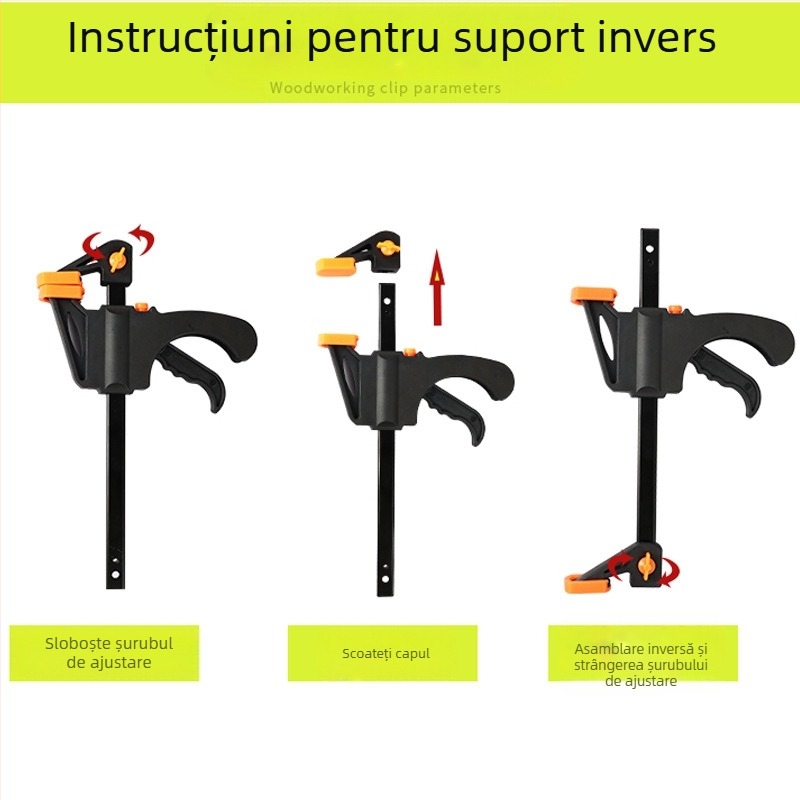 Clește pentru tâmplă în formă F, 4–30 inci, Cap din plastic, DZT/Dongzhe