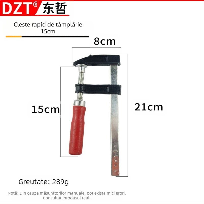 Clește pentru tâmplă în formă F, 4–30 inci, Cap din plastic, DZT/Dongzhe