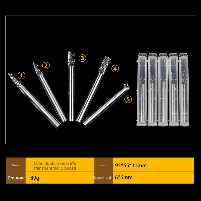Set capete de șlefuit pentru prelucrarea lemnului – 10 bucăți, oțel-carbon, brand DZT/Dongzhe