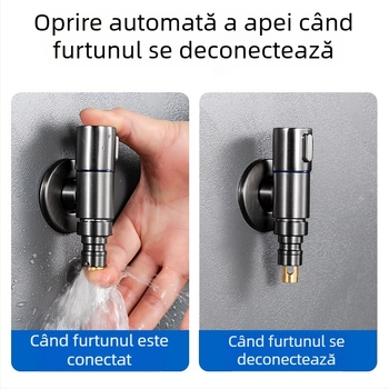 Robinet pentru mașina de spălat cu corp din cupru, ventil tip T, montaj filet, miez ceramic, 0–90°C