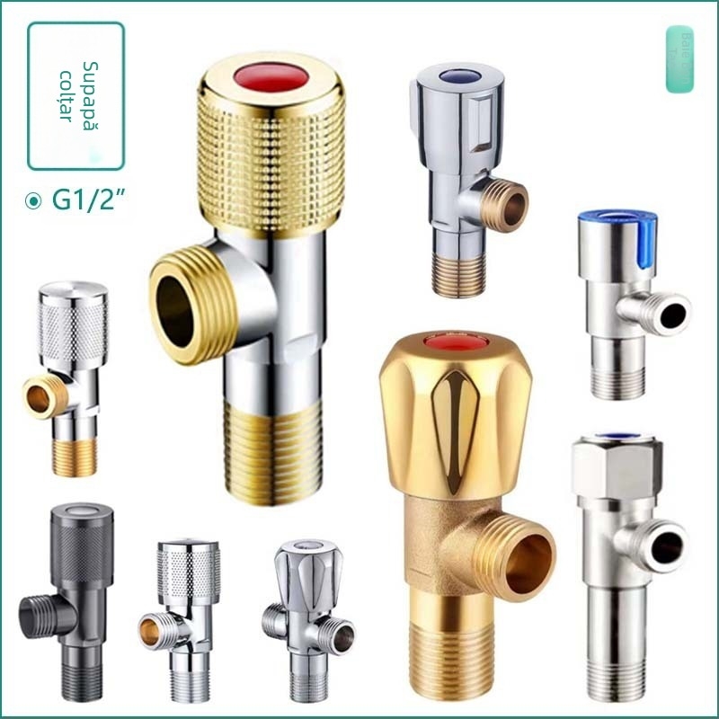 Ventil unghiular din oțel inoxidabil 304, cu trei căi, montaj în perete, pentru toaletă, boiler și robinet, presiune de lucru 0,8 MPa