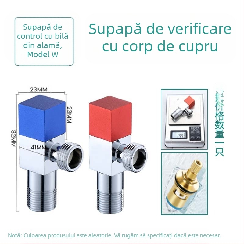 Ventil unghiular din oțel inoxidabil 304, cu trei căi, montaj în perete, pentru toaletă, boiler și robinet, presiune de lucru 0,8 MPa