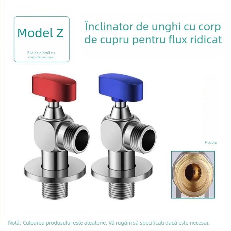 Ventil unghiular din oțel inoxidabil 304, cu trei căi, montaj în perete, pentru toaletă, boiler și robinet, presiune de lucru 0,8 MPa