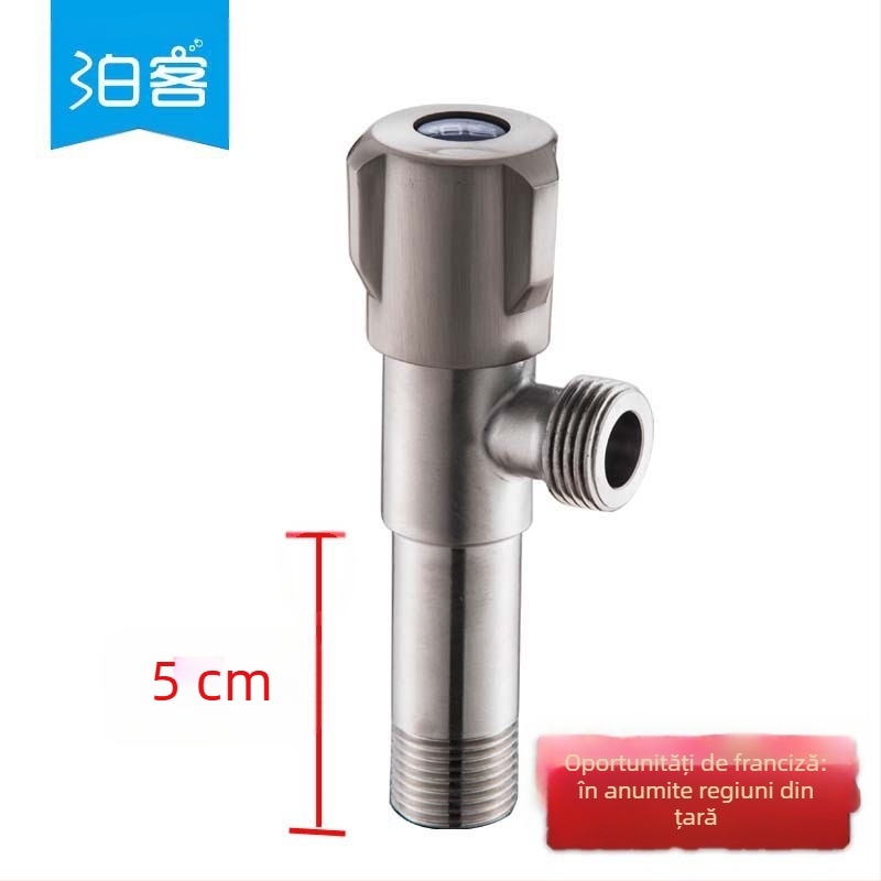 Supapă unghiulară din oțel inoxidabil 304, corp extins, cu două ieșiri de apă și control dual pentru boilere și toalete