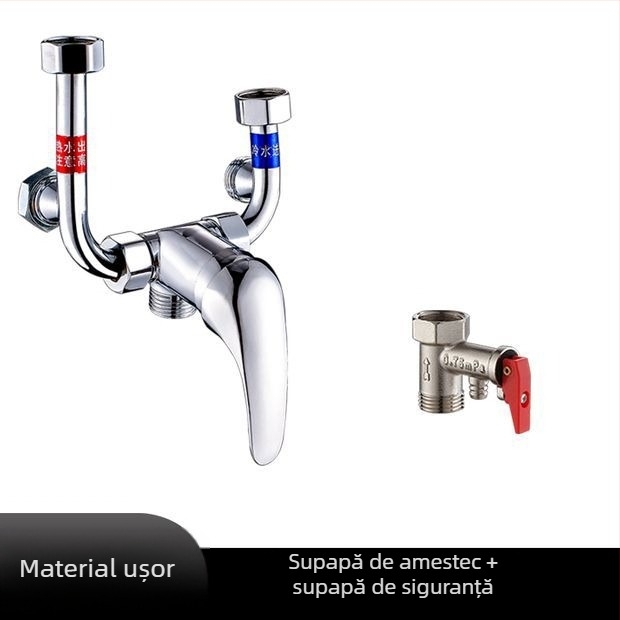 Valvă electrică de amestec pentru boiler — accesoriu pentru duș cu montaj în formă de U, model 88543, stil simplitate modernă