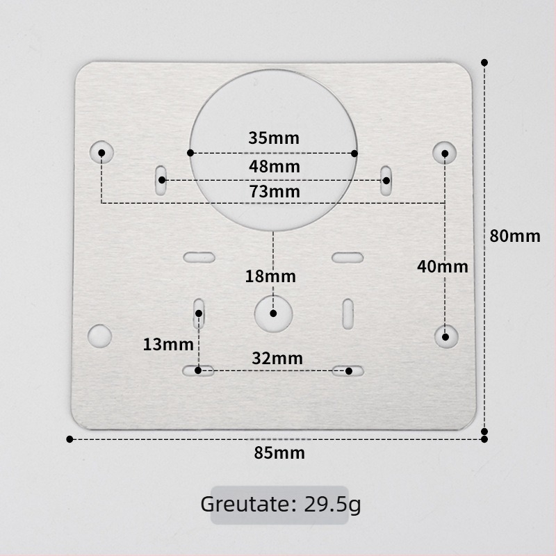 Leyoujia Plăcuță de montaj pentru balama de ușă de dulap – oțel inoxidabil, finisaj periat