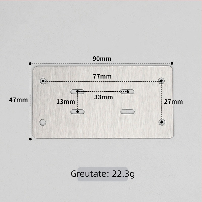 Leyoujia Plăcuță de montaj pentru balama de ușă de dulap – oțel inoxidabil, finisaj periat