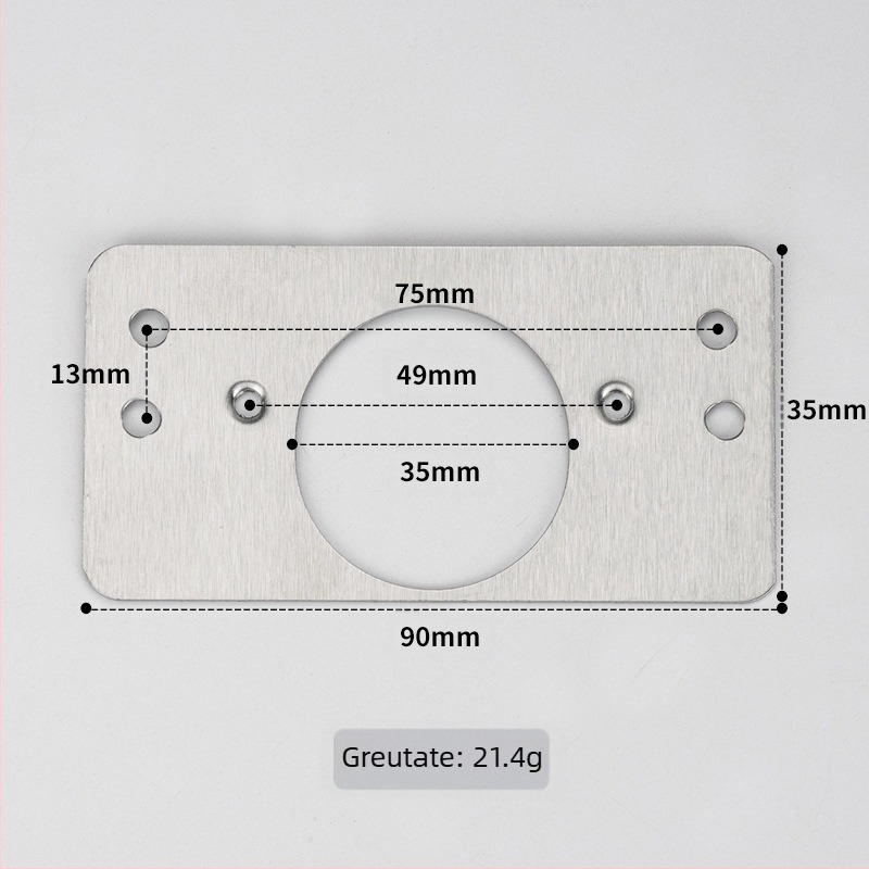 Leyoujia Plăcuță de montaj pentru balama de ușă de dulap – oțel inoxidabil, finisaj periat