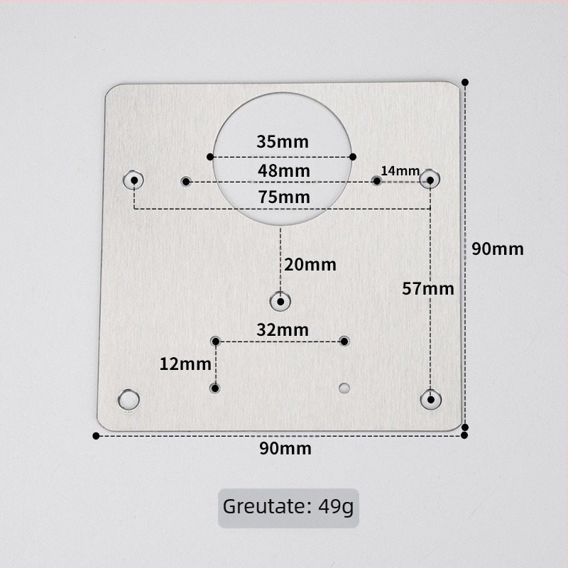 Leyoujia Plăcuță de montaj pentru balama de ușă de dulap – oțel inoxidabil, finisaj periat