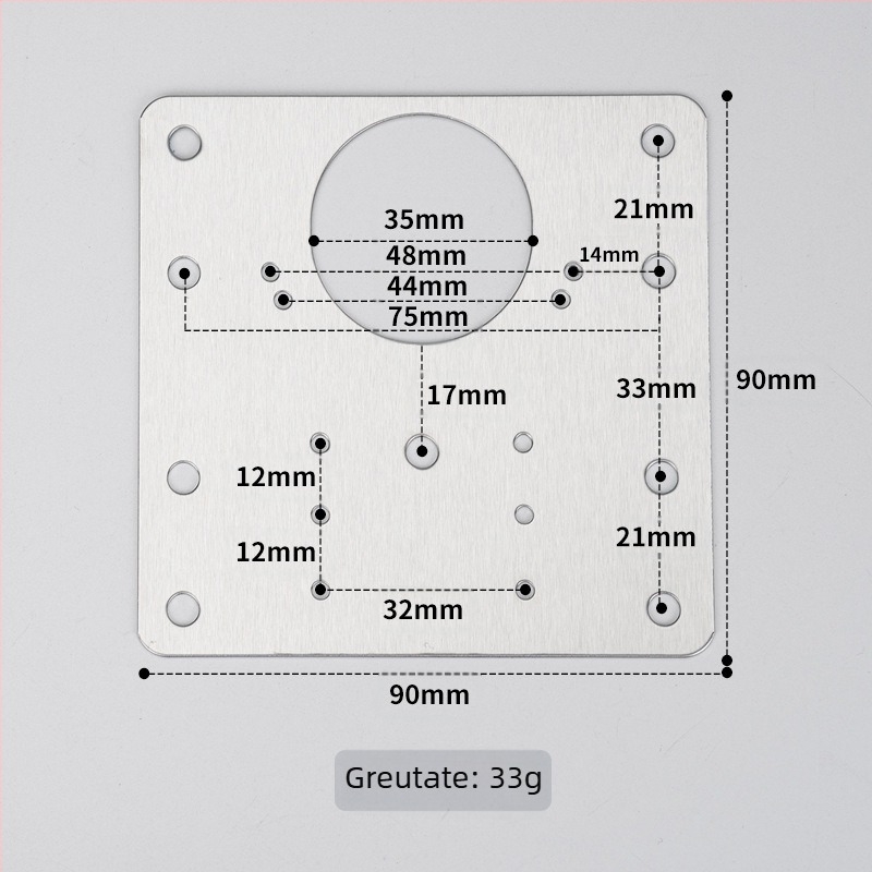 Leyoujia Plăcuță de montaj pentru balama de ușă de dulap – oțel inoxidabil, finisaj periat