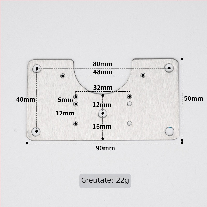 Leyoujia Plăcuță de montaj pentru balama de ușă de dulap – oțel inoxidabil, finisaj periat