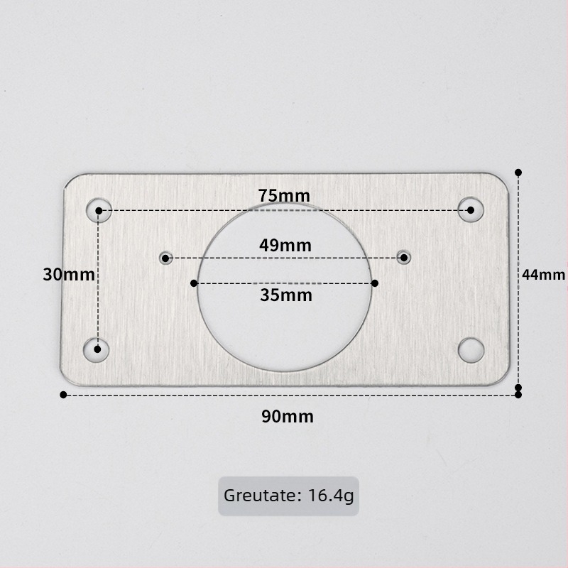 Leyoujia Plăcuță de montaj pentru balama de ușă de dulap – oțel inoxidabil, finisaj periat