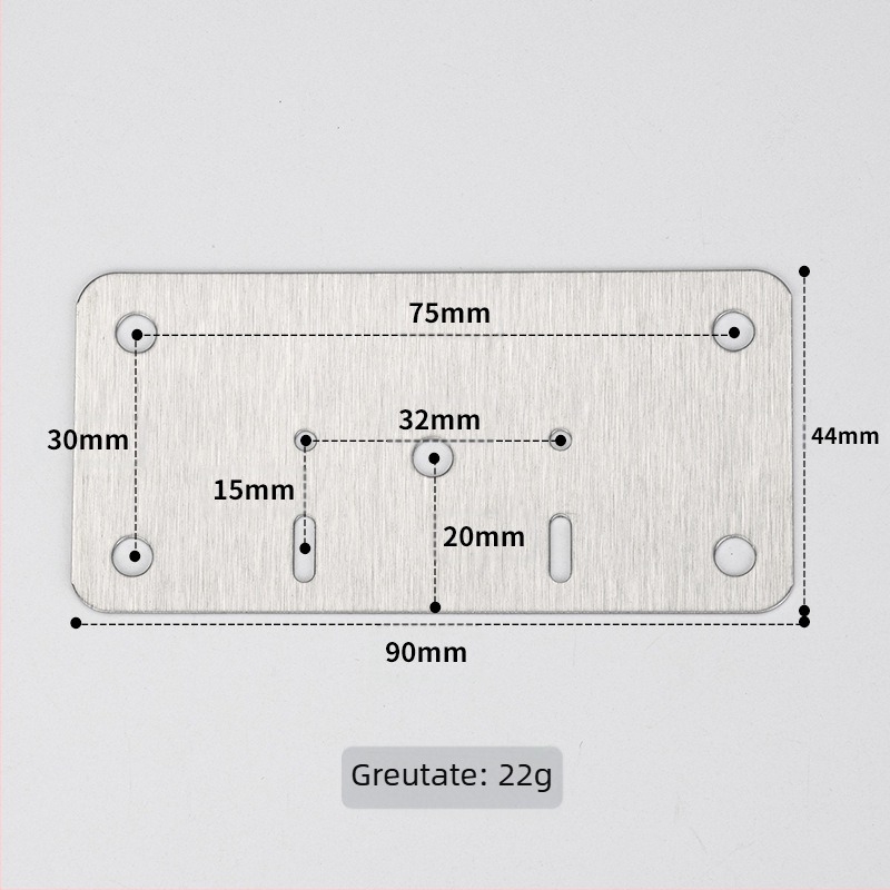 Leyoujia Plăcuță de montaj pentru balama de ușă de dulap – oțel inoxidabil, finisaj periat