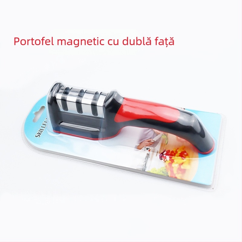 Ascuțitor de cuțite - oțel inoxidabil, ascuțire în trei etape, ustensilă de bucătărie portabilă, design modern, lansare 2019