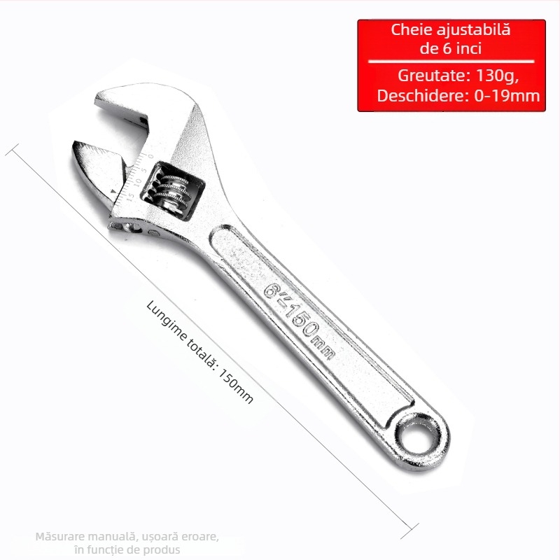 Cheie reglabilă cu deschidere mare, cheie pentru baie și țevi, unelte de reparații manuale | Brand: Other; Material: oțel cu carbon înalt; Tip: cheie cu dinți mobili