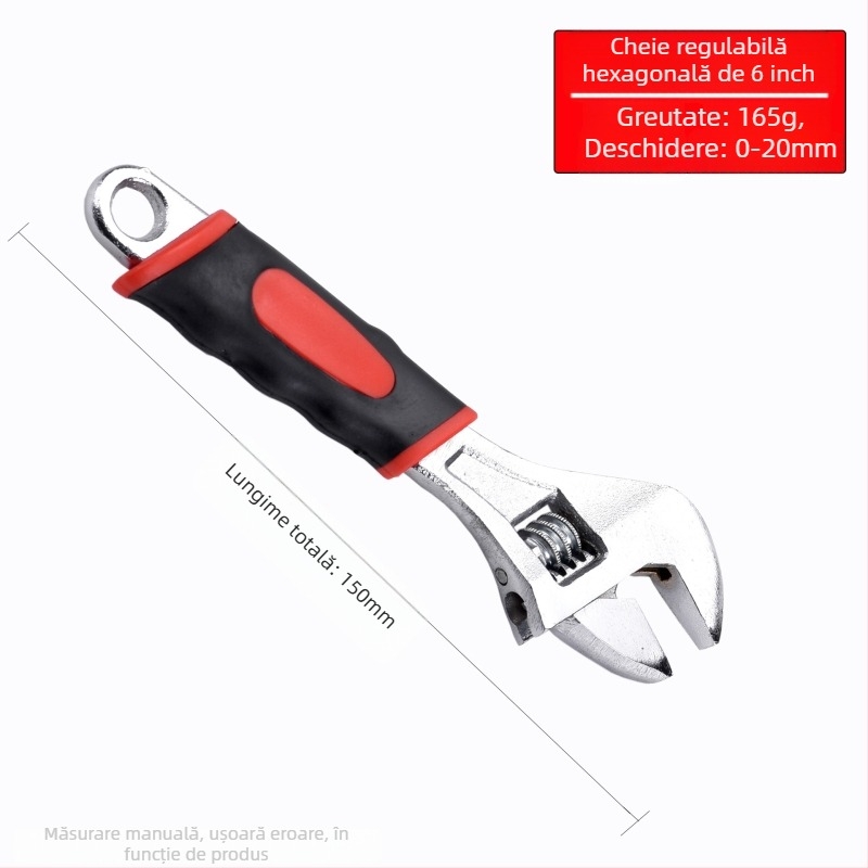 Cheie reglabilă cu deschidere mare, cheie pentru baie și țevi, unelte de reparații manuale | Brand: Other; Material: oțel cu carbon înalt; Tip: cheie cu dinți mobili