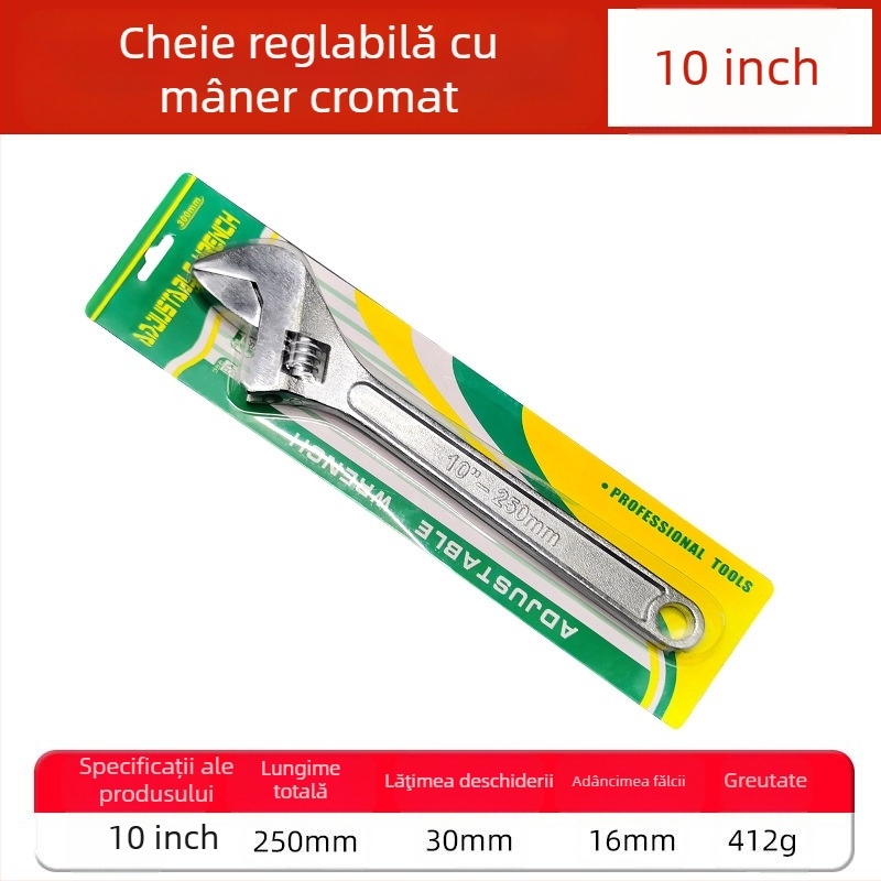 Cheie reglabilă cu deschidere mare, cheie pentru baie și țevi, unelte de reparații manuale | Brand: Other; Material: oțel cu carbon înalt; Tip: cheie cu dinți mobili