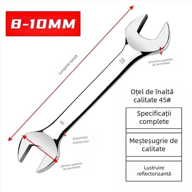 Cheie reglabilă cu deschidere mare, cheie pentru baie și țevi, unelte de reparații manuale | Brand: Other; Material: oțel cu carbon înalt; Tip: cheie cu dinți mobili