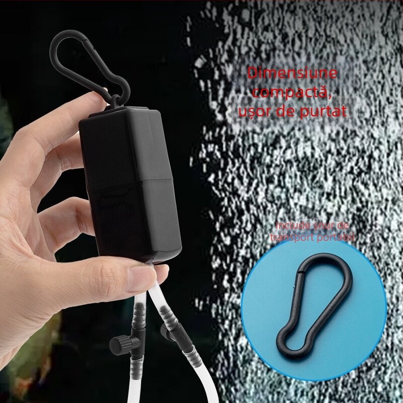 Bao shangya aerator USB cu două orificii pentru acvariu, portabil, pentru interior/ exterior, cu două capete, model 370, greutate 150 g, Import: Nu, Mărci private autorizate: Nu