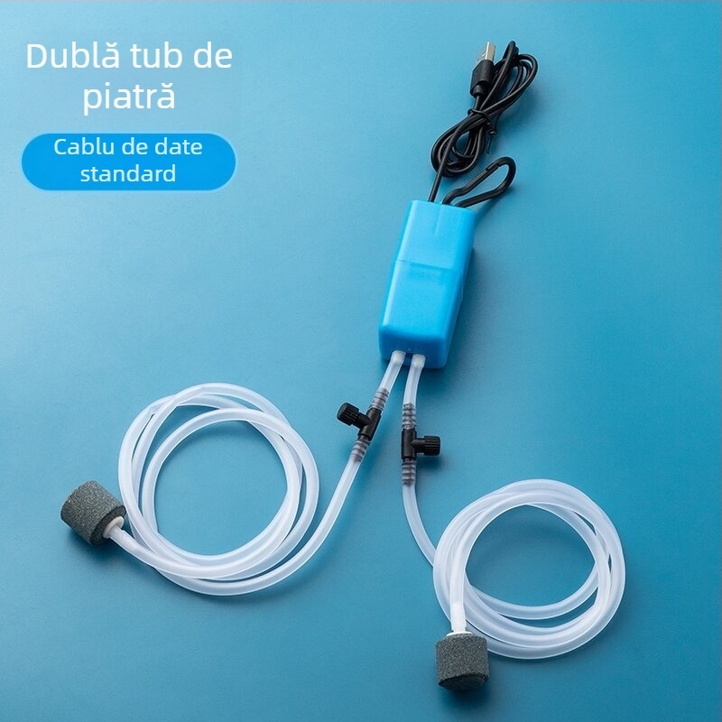 Bao shangya aerator USB cu două orificii pentru acvariu, portabil, pentru interior/ exterior, cu două capete, model 370, greutate 150 g, Import: Nu, Mărci private autorizate: Nu