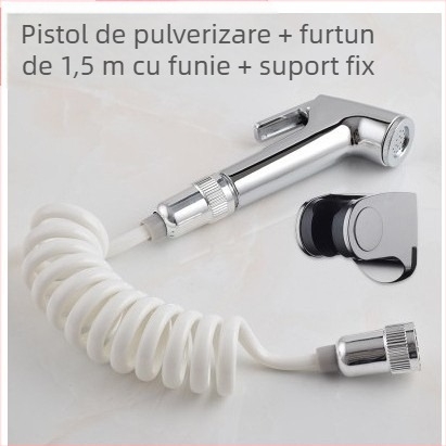 Set spray pentru toaletă, portabil, model PQ-858, material plastic, presiune nominală 10, temperatură de lucru 80°C, conexiune manuală