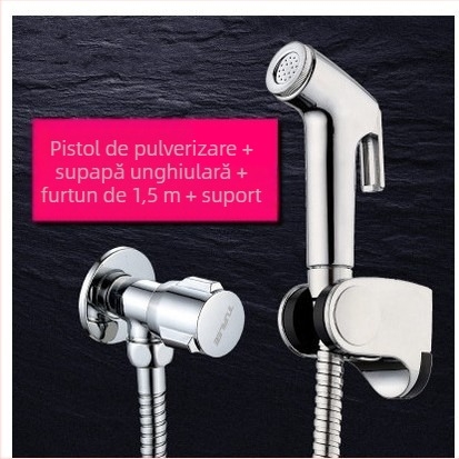 Set spray pentru toaletă, portabil, model PQ-858, material plastic, presiune nominală 10, temperatură de lucru 80°C, conexiune manuală