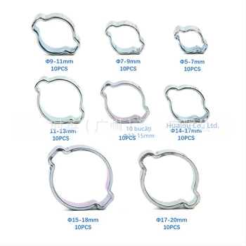 Clamă pentru țevi, cu urechi duble, galvanizată, pentru țevi de 5–20 mm, marcă SY