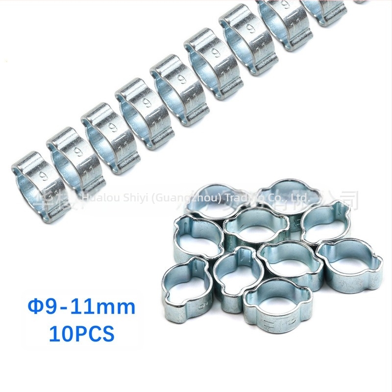 Clamă pentru țevi, cu urechi duble, galvanizată, pentru țevi de 5–20 mm, marcă SY