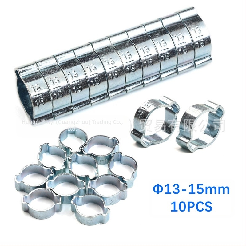 Clamă pentru țevi, cu urechi duble, galvanizată, pentru țevi de 5–20 mm, marcă SY